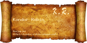 Kondor Robin névjegykártya